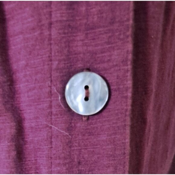 Soft Surroundings Women's M Burgundy 3/4 Sleeve Decorative Buttons/Snaps Tunic - Picture 11 of 13